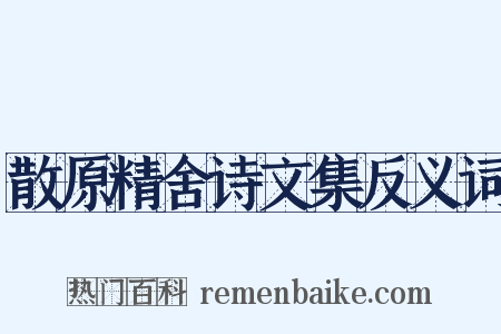 散原精舍诗文集反义词是什么意思的图片